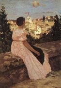 Frederic Bazille The Pink Dress Sweden oil painting reproduction
